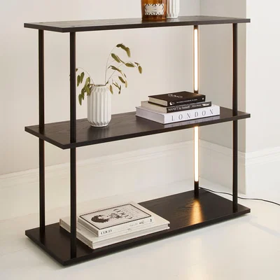 Dunelm Cole Console Table with LED Light Black Black