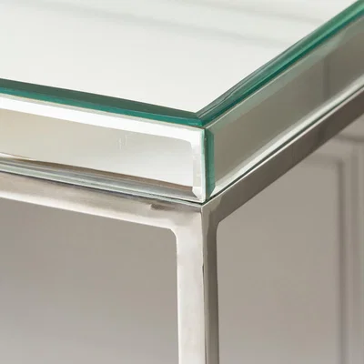 Dunelm Elysee Console Table, Mirrored Glass Silver