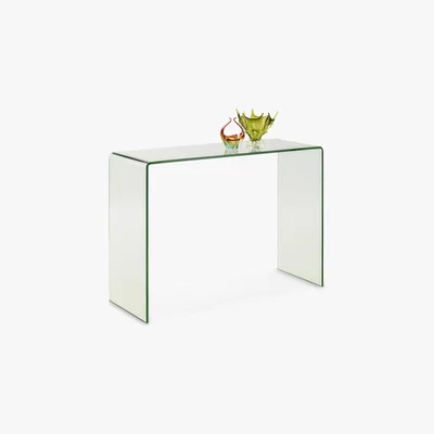 Dunelm Amali Bent Glass Console Table - Clear Clear