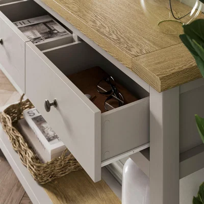 Dunelm Olney Console Table, Stone Stone