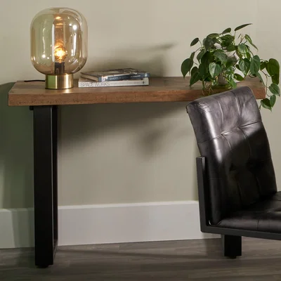 Dunelm Pacific Pahoja Console Table, Dark Mango Wood Brown