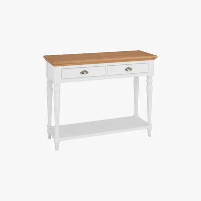 Dunelm Eaton Two Tone Turned Leg Console Table Ivory