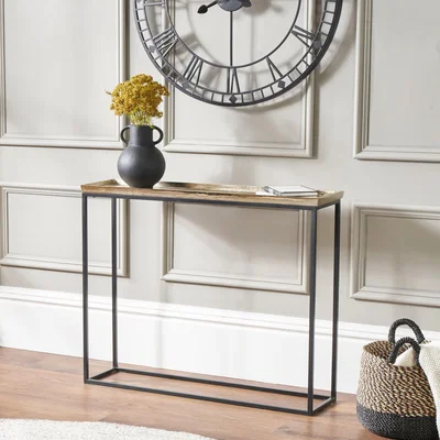 Dunelm Franklin Console Table, Gold Cast Gold