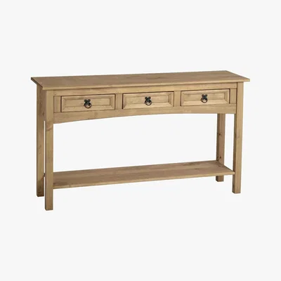 Dunelm Corona 3 Drawer Console Table Natural