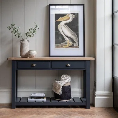 Dunelm Return - Elda Console Table, Charcoal