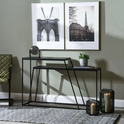 Dunelm Set of 2 Mashiko Console Tables Black