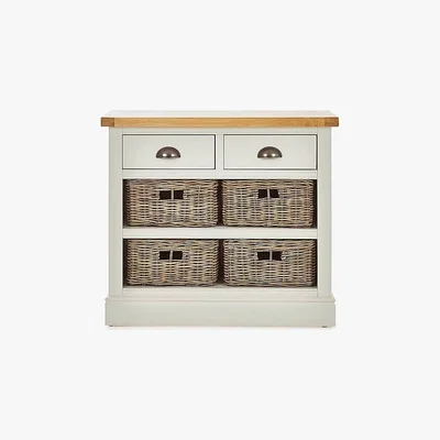 Dunelm Compton Ivory Console Table with Baskets Cream