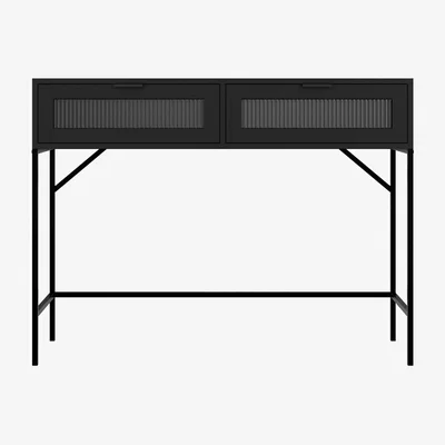 Dunelm Lincoln Console Table, Matte Black Black