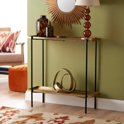 Dunelm Tiana Console Table Metallic Effect Gold