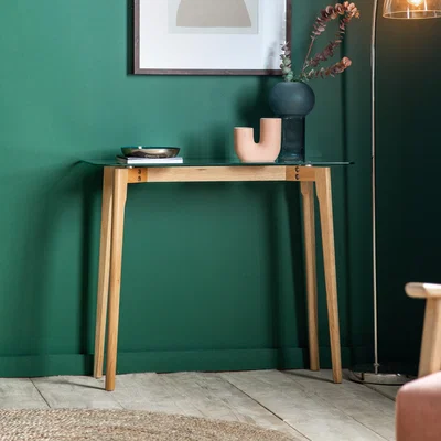 Dunelm Brea Console Table, Glass Brown