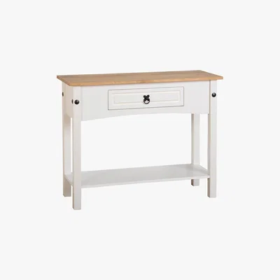 Dunelm Corona White Console Table with Drawer White
