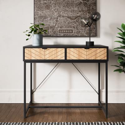 Dunelm Nixon 2 Drawer Console Table Black
