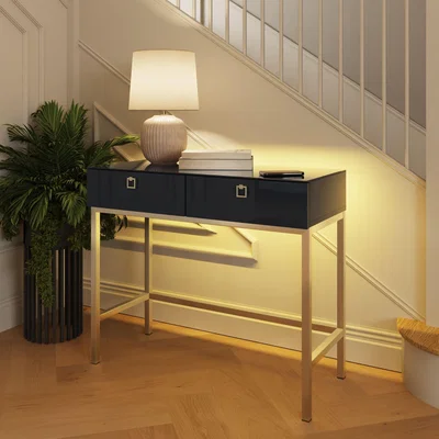 Dunelm Lyra Smart Console Table Onyx Black
