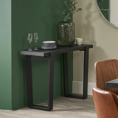 Dunelm Pacific Mashu Console Table, Black Mango Wood Black