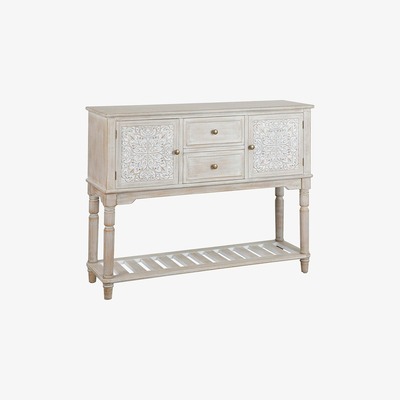 Dunelm Lucille Carved Console Table Brown