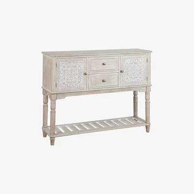 Dunelm Lucille Carved Console Table Brown