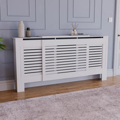 Dunelm Vida Designs Milton Adjustable Radiator Cover Natural (White)