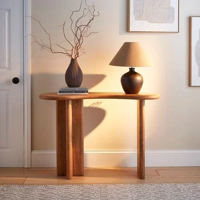 Dunelm Ludo Kidney Shaped Console Table, Mango Wood