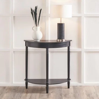 Dunelm Return - Heritage Half Moon Console Table, Black Pine