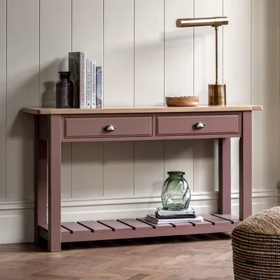 Dunelm Elda Console Table Oyster (Pink)