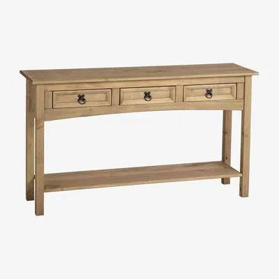 Dunelm Corona 3 Drawer Console Table Brown