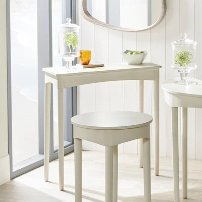 Dunelm Pacific Naha Rectangular Console Table, Painted Pine Cream