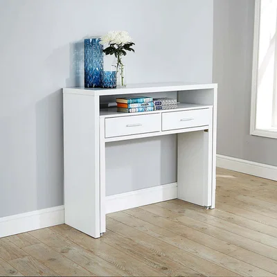 Dunelm Regis White Hideaway Console Desk White
