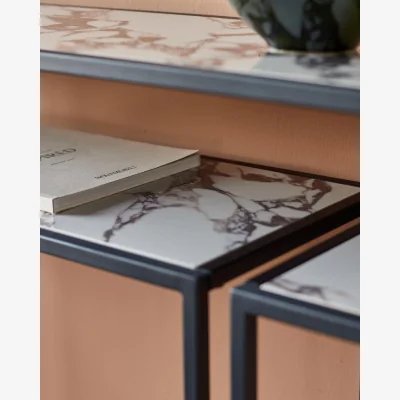 Danetti Finley white calacatta ceramic console table