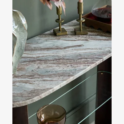 Danetti Adalynn toronto marble dark wood console table