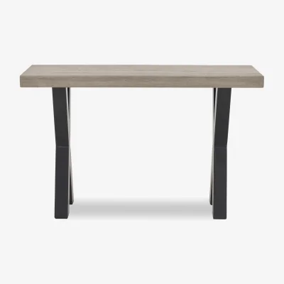 Furniture Village Bodahl - Terra Straight Edge Console Table with X Shaped Legs - Vintage Grey