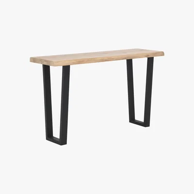Furniture Village Corndell - Jagger Console Table with Metal Legs - Brown