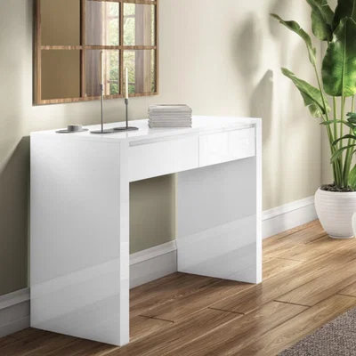 Furniture123 White High Gloss Console Table with Drawers - Tiffany