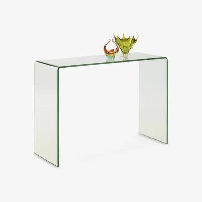 Furniture123 Julian Bowen Glass Amalfi Bent Glass Console Table