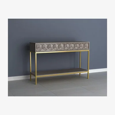 Furniture123 Mango Wood Console Table with Gold Legs - Alice