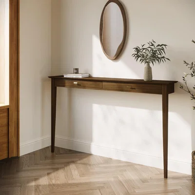 Furniture123 Large Walnut Console Table - 150cm - Noa