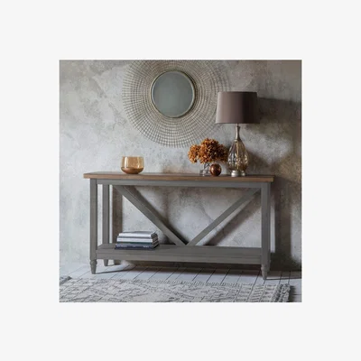 Furniture123 Grey and Oak Console Table - Caspian House