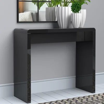 Furniture123 Narrow Black Gloss Console Table - Tiffany