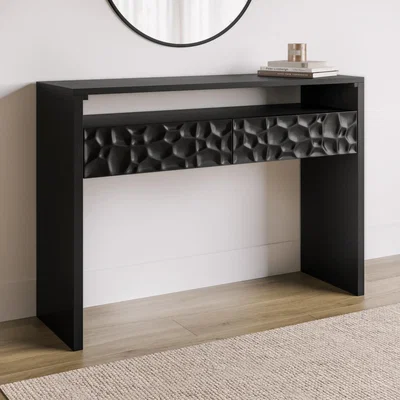 Furniture123 Neesha Black Textured Mango Wood Console Table