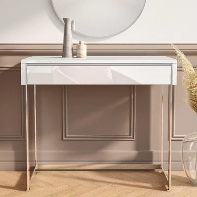 Furniture123 White High Gloss Console Table with Drawer - Tiffany