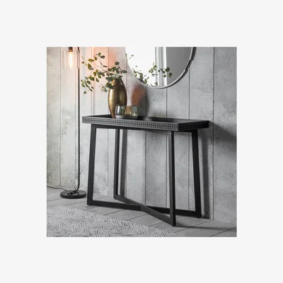 Furniture123 Dark Solid Wood Console Table - Caspian House