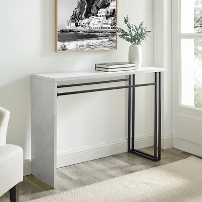 Furniture123 Marble and Black Metal Console Table - Foster
