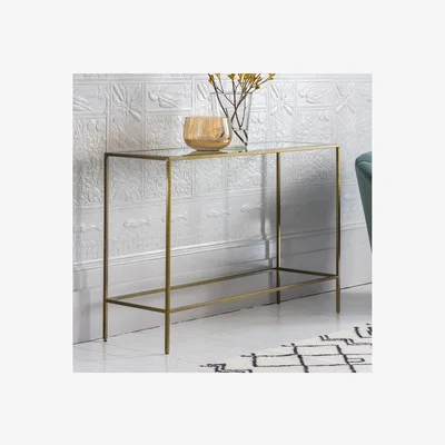 Furniture123 Raya Bronze and Glass Console Table - Caspian House