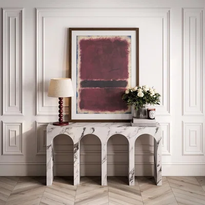Furniture123 Large White Marble Effect Console Table - Archie