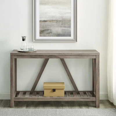 Furniture123 Rustic Console Table in Grey with Shelf - Foster