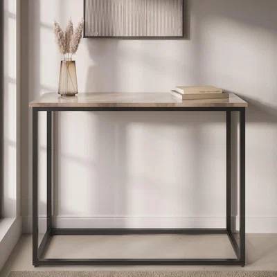 Furniture123 Small Travertine Effect Console Table - Demi