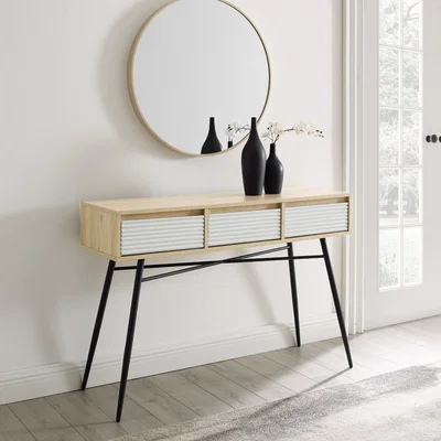 Furniture123 Light Wood Console Table with Storage - Foster