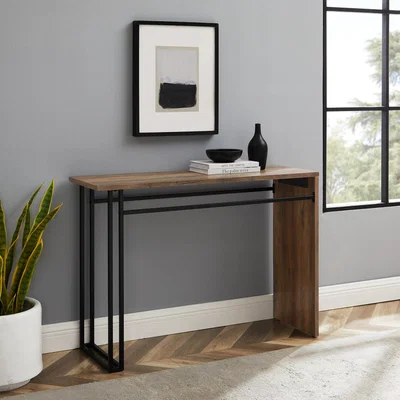 Furniture123 Walnut and Black Console Table - Foster
