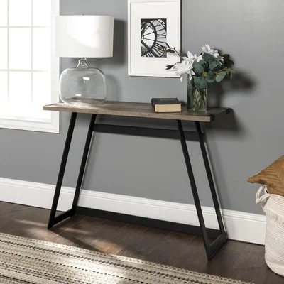 Furniture123 Foster Grey Wooden Effect Console Table with Metal Base