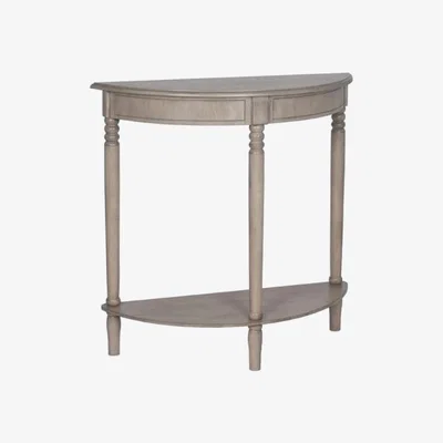 Furniture123 Pine Wood Half Moon Console Table