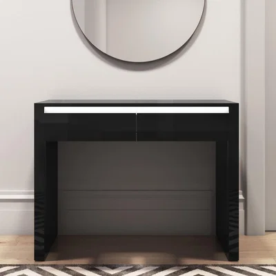 Furniture123 Black Gloss Console Table with LED & Drawers - Tiffany